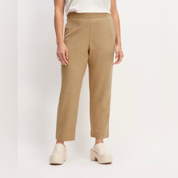 Everlane Wool Flannel Pull-On Pant Tapered Trouser Manteco Tan Beige NEW Size XS - Picture 1 of 11